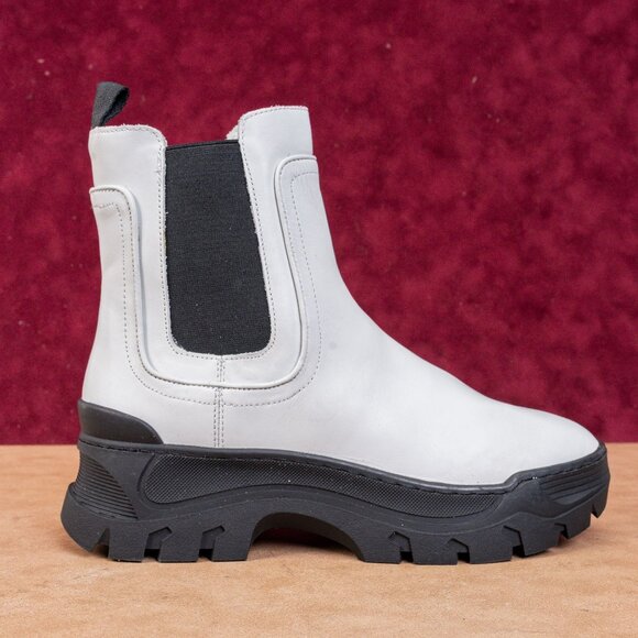 Great Brooklyn Women Hewes White Leather Chelsea Platform Boots Size 8 - Picture 4 of 9